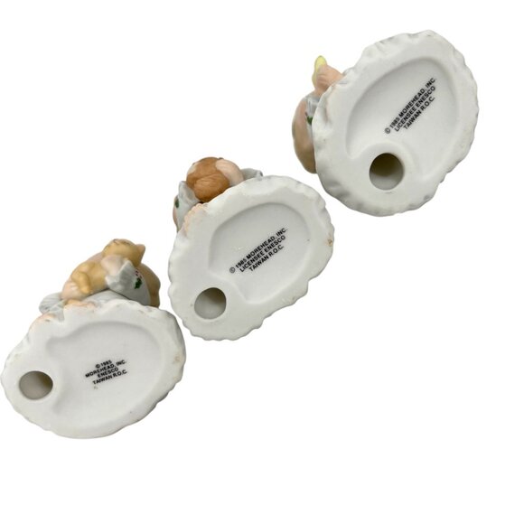 Holly Babes Ruth Morehead 1985 Set of Three Angels with Kitten Squirrel Bird - Picture 5 of 8